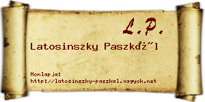 Latosinszky Paszkál névjegykártya